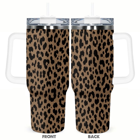 40oz Leopard Print Tumbler Insulated Car Cup Travel Coffee Cup Trendy Animal Print Gift for Women