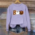 thumbnail image 7 of Jsaierl Halloween Sweatshirts Women Funny Pumpkin Graphic Pullovers Soft Classic Round Neck Long Sleeve Sweater Tops Halloween Party Supplies, Sizes S-2XL, 7 of 7