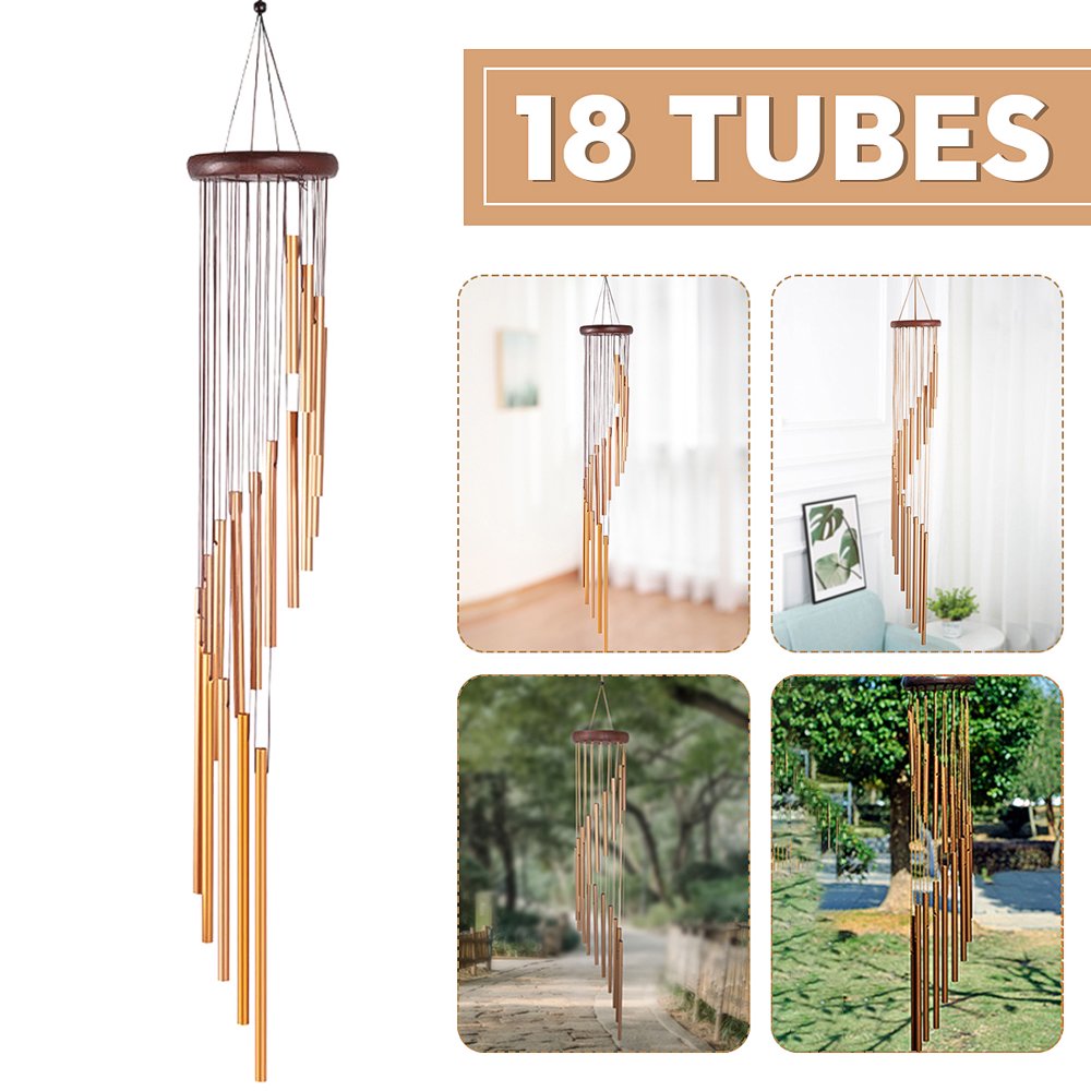 Outdoor Wind Chimes Redwood Metal Tube Windchime Home Decoration Wall ...