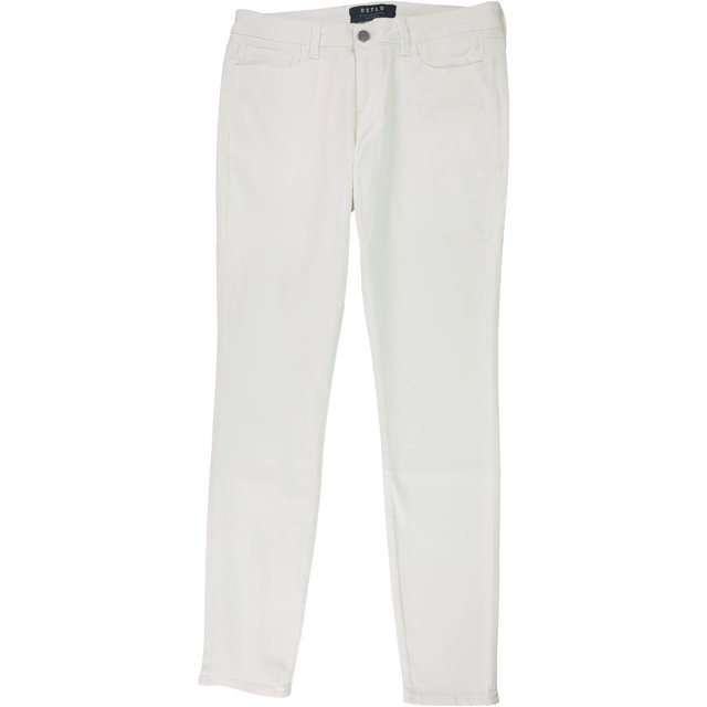 DSTLD Jeans ajustados de tiro medio para mujer, blanco hueso, 30