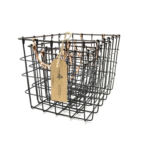 Handcrafted 4 Home Rectangular Metal Wire Nesting Baskets, Chocolate Color (Set of 4)