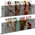 thumbnail image 1 of JOTNGDJBN 2-Pack Acrylic Magazine Holder - 24 Inch Clear Wall Mounted Floating Bookshelf for Brochures, Records & Books, Modern Storage Rack for Office, Living Room, Waiting Room (Black, 24 Inch), 1 of 6