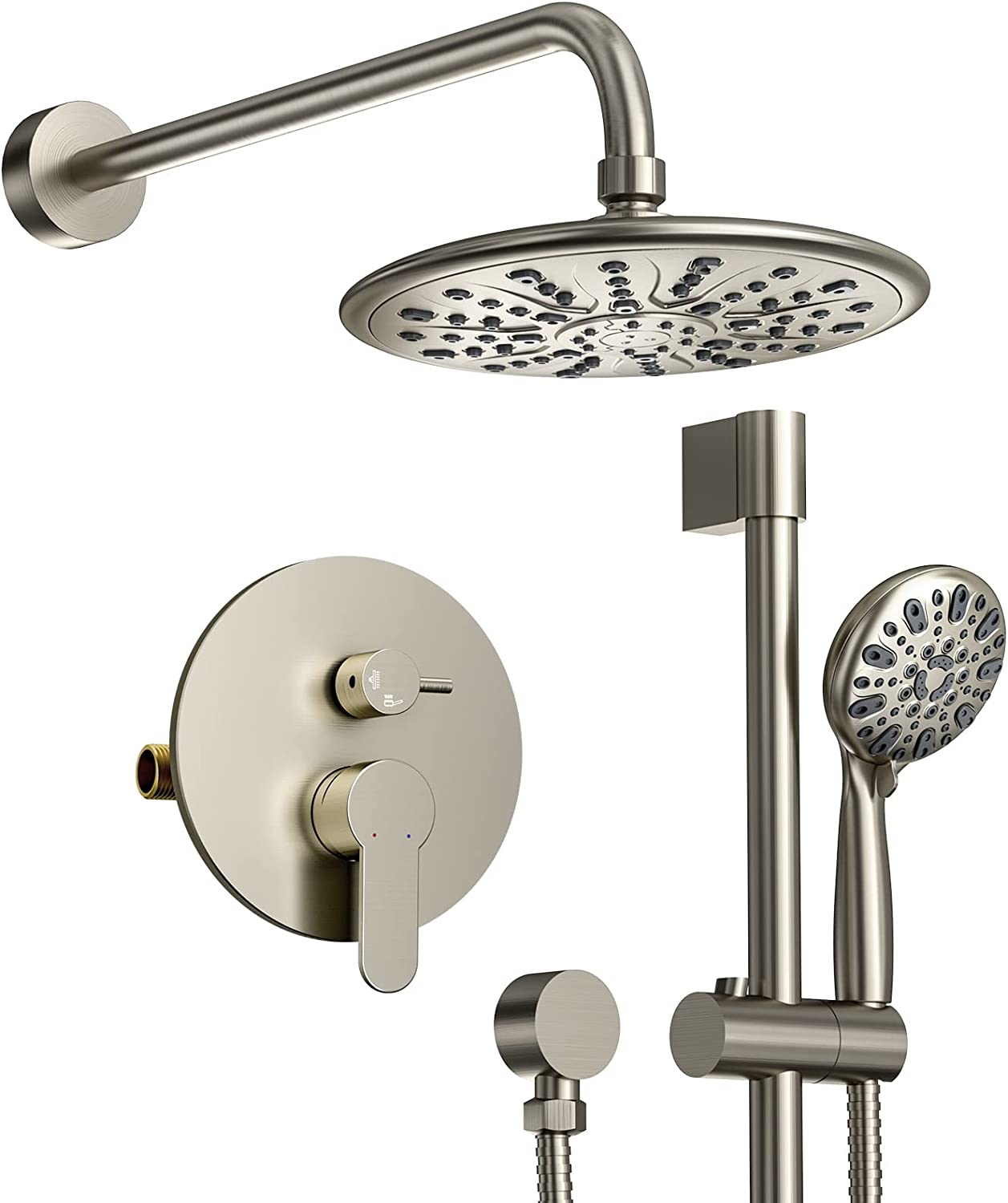 Shower Faucet Set with Valve, Slide Bar Shower System, Shower Valve and