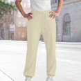 thumbnail image 2 of Audhol Joggers for Women, Women Fleece Baggy Sweatpants with Pockets Wide Straight Leg High Waist Joggers Pants Winter Clothes Womens Sweatpants Beige L, 2 of 7