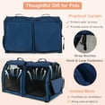 thumbnail image 5 of Infans Portable Pet Carrier Kennel Cat Dog Crate Twin Compartments w/ Mats Litter Box, 5 of 7