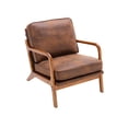 thumbnail image 5 of Living Room Chairs Arm Chair With Curved Edges Solid Wood Frame And Legs Upholstered Accent Chair For Office Bedroom Living Room, 5 of 9