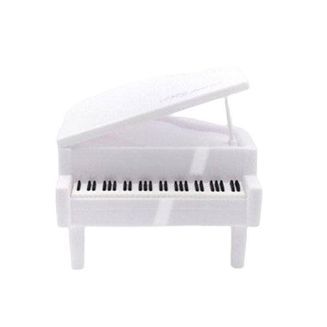 Alcancía con forma de piano para decoración de escritorio, para niños blanco