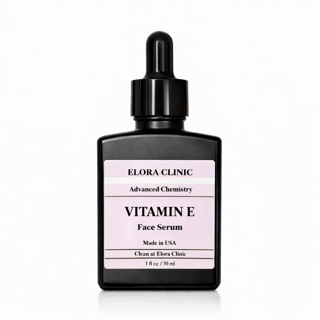 Elora Clinic Vitamin E Serum – Vitamin E Oil for Scars – Formulated with squalane face oil – antioxidant face oil –face moisturizer vitamin e  -  black seed oil for face