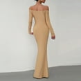 thumbnail image 3 of Hvot&aat Elegant Formal Long Dress for Women Solid Color Slit Evening Dress Cocktail Party Wedding Prom Gowns, 3 of 3