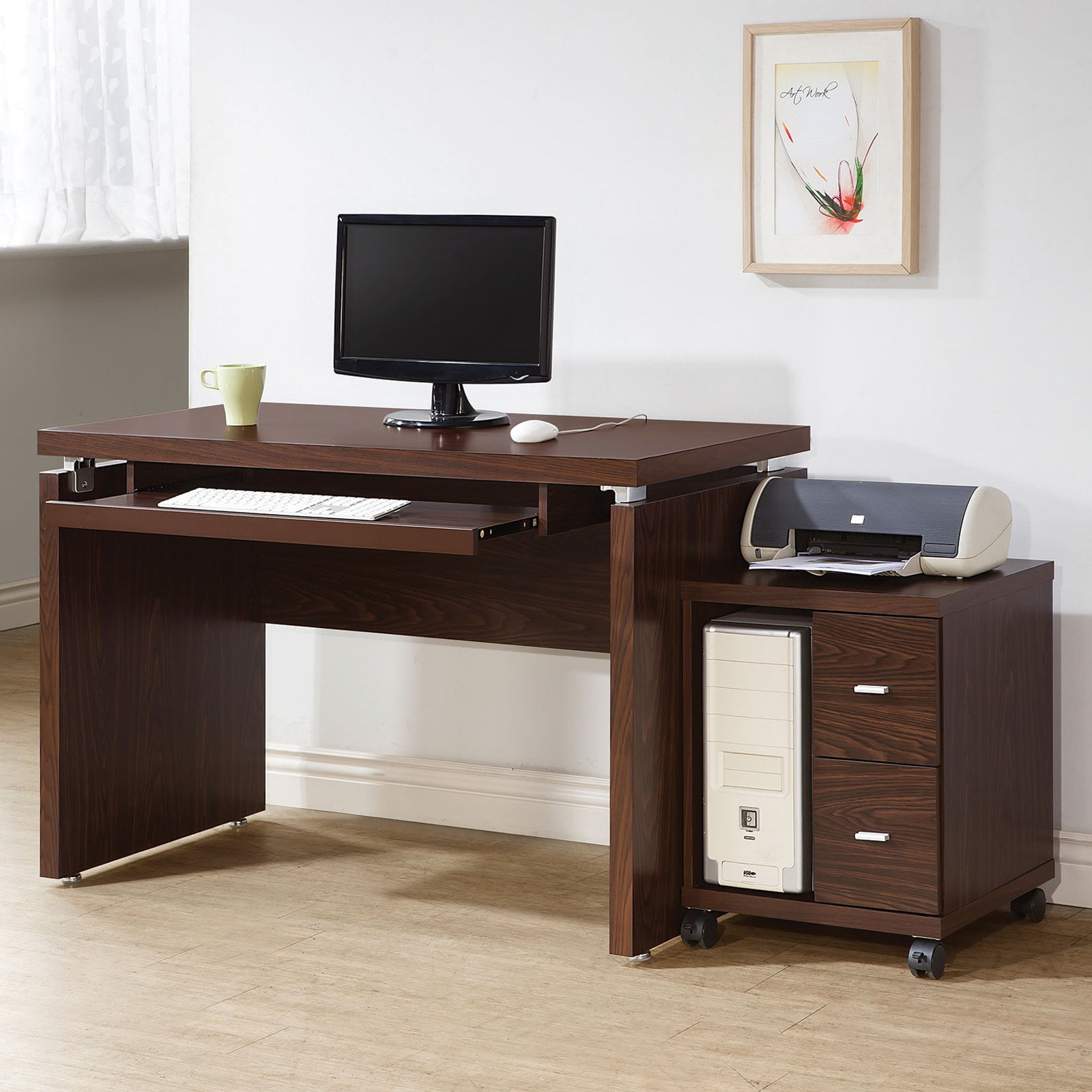 Coaster Clark Computer Desk in Brown Finish - Walmart.com Coaster Clark Computer Desk in Brown Finish - Walmart.com