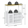 thumbnail image 4 of 3-Tier Wine Bar Cabinet with Detachable Wine Rack and Storage Space, Buffet Cabinet with Glass Holder and Mesh Door, for Kitchen, Living Room and Bar (White), 4 of 6