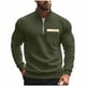 thumbnail image 2 of Blusa y camisa de manga larga con cuello alto para hombre, jersey de terciopelo con cremallera de un cuarto de color liso, blusa informal de manga larga con cuello alto para hombre, blusa de poliéster, 2 of 9