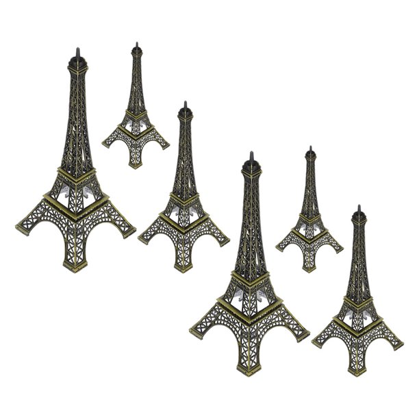Greenadscape 6Ud Figurilla Metal Torre Eiffel De Color Marrón Para Romántica Y Regaló