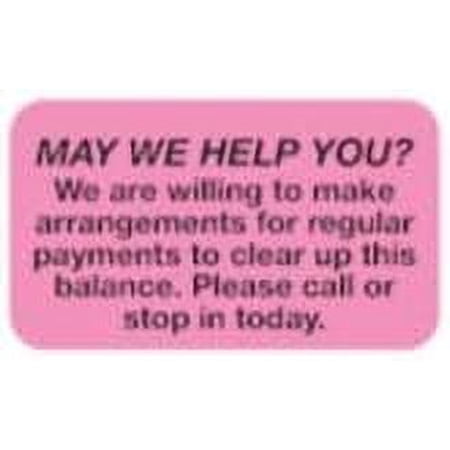 - File Folder Chart Labels, MAP4290, May We Help You, Billing and Collection Medical Labels, Fluorescent Pink/Black, 1-1/2" x 7/8", 250 per Box