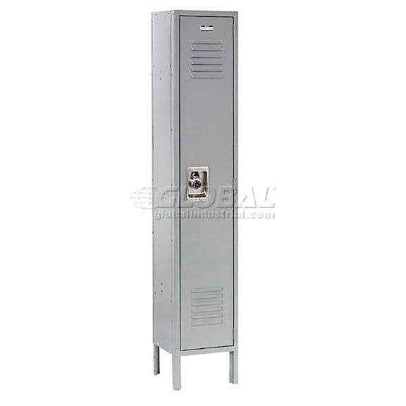 Single Tier Locker, 12x12x72, 1 Door Ready To Assemble, Gray