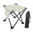 thumbnail image 3 of Taburete de camping portátil reclinable, reposapiés, taburete otomano compacto y plegable. Blanco, 3 of 9
