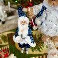 thumbnail image 6 of STP Goods Santa Claus Hanging Collectible Doll 9" (22 cm) Santa Claus Christmas Figurine Holiday Décor Xmas Hanging Decoration Xmas Figure Doll Decoration Xmas Tree Ornament, Blue White, 6 of 7