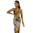 thumbnail image 4 of Robe Maxi à Imprimé Floral Doré Manches Longues Moderne Fleurs Rétro Robe Moulante Printemps Fête Longues Robes Femmes Vestido Personnalisé, 4 of 4