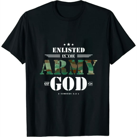 Christian gifts religious bible verse scriptures God's Army Womens T-Shirt Black S