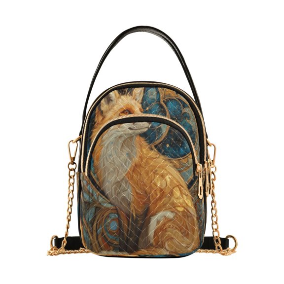 DIXRUYEE Cross Body Shoulder Handbags Bags Fashion Ornate Fox Tapestry Pattern