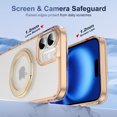 thumbnail image 6 of Decase Shockproof Clear Case with 360° Ring Stand Magnetic for iPhone 16,Anti-Fingerprint,Military Drop Protection,Compatible with Mag-Safe,Soft Edge Translucent Slim Phone Case,Gold, 6 of 10