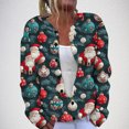 thumbnail image 1 of Chaqueta y abrigo informal de manga larga sin capucha para mujer, cárdigan de punto con estampado navideño informal, chaqueta abotonada, abrigo, blusa de poliéster para mujer, 1 of 5