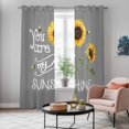 thumbnail image 6 of Kitchen Curtains 84 Inch Length 2 Panels, Sunflowers Grommets Window Treatment Curtain, Modern Bee You Are My Sunshine Grey Thermal Curtains Drapes for Living Room/Bathroom, 6 of 9