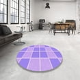 thumbnail image 3 of Ahgly Company Indoor Round Patterned Mauve Purple Area Rugs, 7' Round, 3 of 6