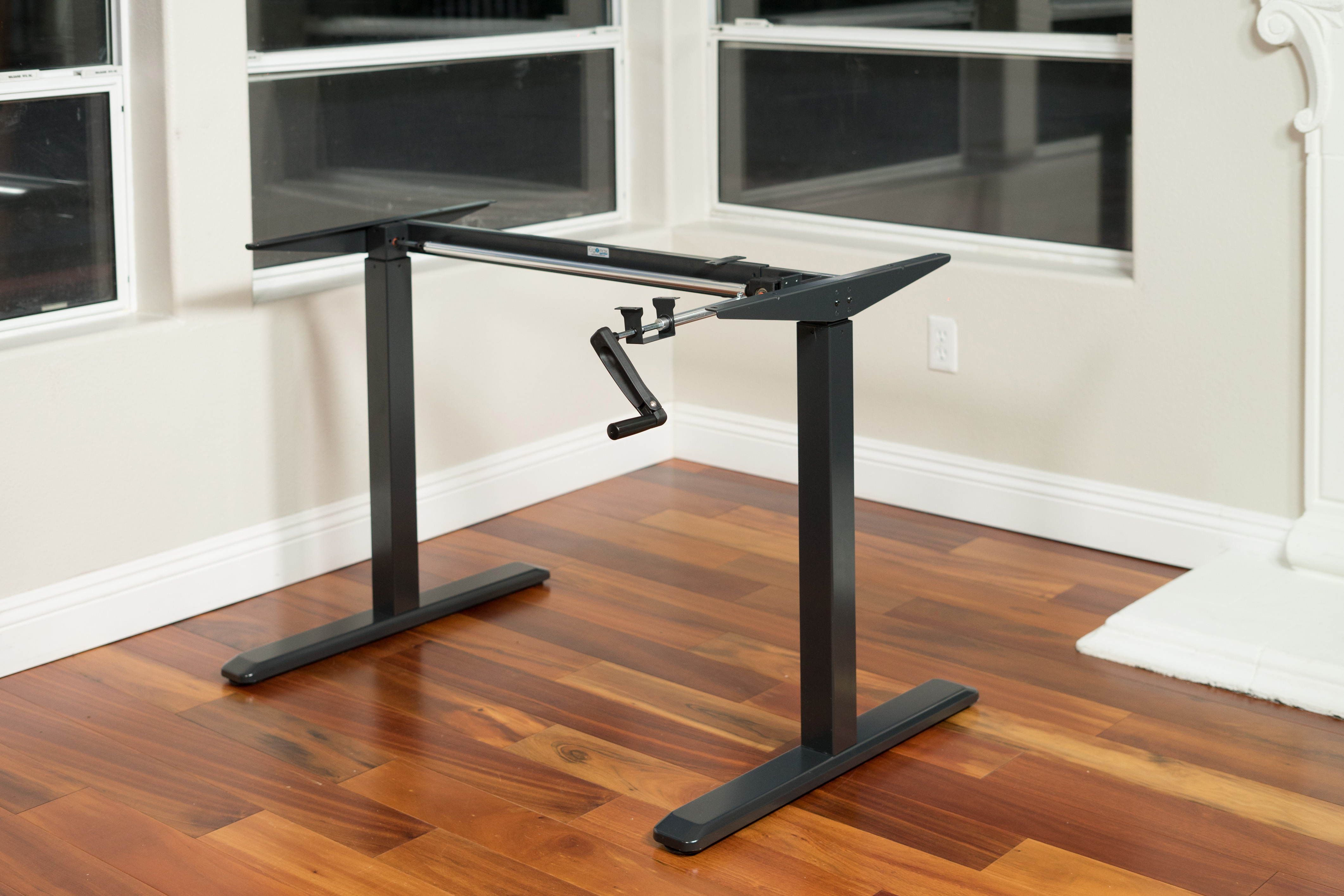 ErgoMax Black Height Adjustable Crank Desk Frame, Tabletop Not Included, 45 Inch Max Height - image 3 of 8