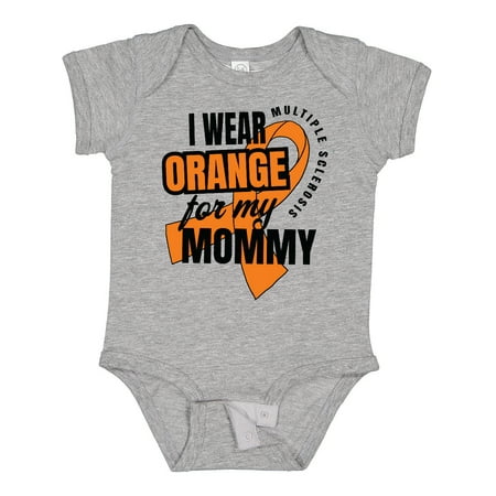 

Inktastic I Wear Orange for My Mommy Multiple Sclerosis Awareness Boys or Girls Baby Bodysuit