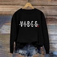 thumbnail image 2 of Women's Casual Long Sleeve Tops Cute Printed Round Neck Cozy Loose Pullover Sweatshirts for Spring Valentine's Gift(Black,L), 2 of 5