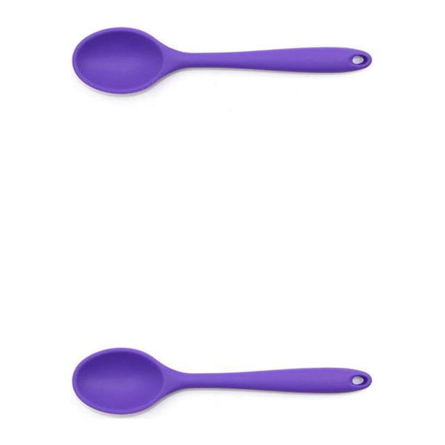 Billuyoard Cuchara mezcladora Utensilios de cocina Utensilios de cocina Beber universal Vajilla para el hogar Cuchara de sopa flexible Suministros Violeta 2Conjunto