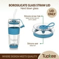 thumbnail image 2 of Tupkee Glass Straw Lid Niagara - For Tupkee Double Wall Glass Tumbler, 14oz & 8oz Hand Blown Glass Travel Mug, 2 of 7