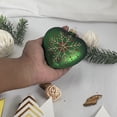 thumbnail image 5 of Christmas by Krebs Blown Glass Collectible Ukrainian Figurine (3.75" Christmas Night Green Hearts with Snowflake), 5 of 7