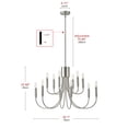 thumbnail image 5 of 12-Light Nickel Chandelier, 30.7 IN Industrial Pendant Light, Retro Light Fixture for Dining Room Kitchen Island, 5 of 7