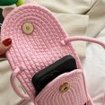 thumbnail image 2 of Bolsa de hombro femenino de punto Cáñamo de algodón duradero para el ocio diario (rosa) Ehuebsd Para Estrenar, 2 of 9