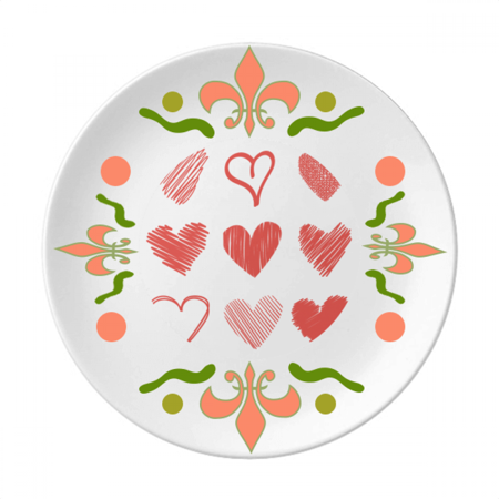 

Valentine s Day Hearts Lines Sketch Flower Ceramics Plate Tableware Dinner Dish