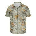 thumbnail image 5 of JURANMO Mens Short Sleeve Hawaiian Shirts Vintage Leaf Print Tees Tops Casual Button Down Lapel Tshirts Summer Beach Outfits Lightening Sales Green XL, 5 of 6