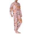 thumbnail image 2 of Fuzoiu Beautiful Fox Print Men's Long-Sleeved Pajama,Lounge Button Down Nightwear,Mens Notch Collar Pajama Set -Medium, 2 of 7