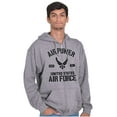 thumbnail image 5 of Us Air Force USAF Power Wings Logo Zip Up Hoodie Men's Women's Brisco Brands L, 5 of 6