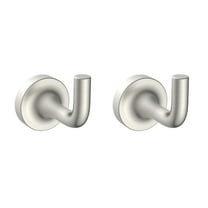 Better Homes & Gardens Clean Modern Wall Mount Robe Hook 2 Pack Satin Nickel