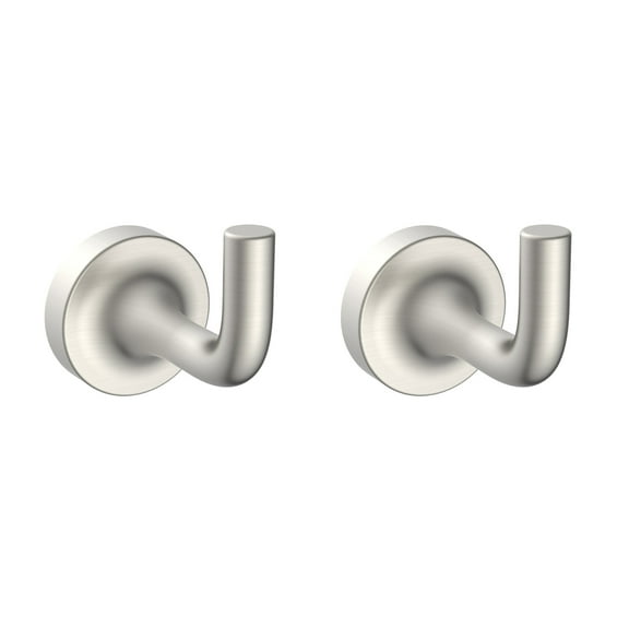 Better Homes & Gardens Clean Modern Wall Mount Robe Hook 2 Pack Satin Nickel