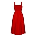 thumbnail image 3 of Vestido casual sexy de color liso con tirantes y escote tubo para mujer: poliéster, verano, sexy/casual, tallas de la S a la XL (4-10 EE. UU.), 3 of 6