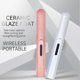 thumbnail image 4 of 2 in 1 Cordless Hair Straightener and Curler, Fast Heating Travel Hair Styling Tool, Pink Set, 4 of 4