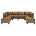 thumbnail image 4 of Pemberly Row Faux Leather 120" Modular Sectional with Ottoman in Ginger, 4 of 9