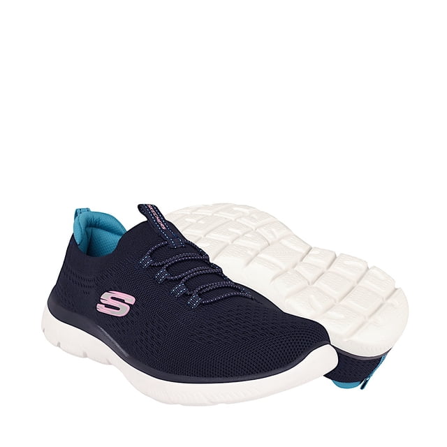 TENIS DAMA SKECHERS 150116NVMT TEXT AZUL