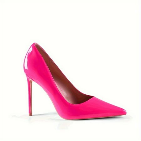 KINODAY Solid Color Pumps Elegant Pointed Toe Patent Leather High Heels Fashion Party & Wedding Dress Shoes For Formal Occasions