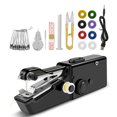 thumbnail image 1 of CSYANXING Mini Black Sewing Machine USB Battery Dual Speed Complete Kit Metal Plastic Construction Portable Lightweight Design, 1 of 8