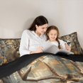 thumbnail image 4 of Castle Fairy Vintage Woodland Deer Twin Comforter Sets 2pcs for Boys,Autumn Tree Leaves Bedding Set,Brown Orange Cream,Black Reversible,1 Comforter and 1 Pillowcase, 4 of 6