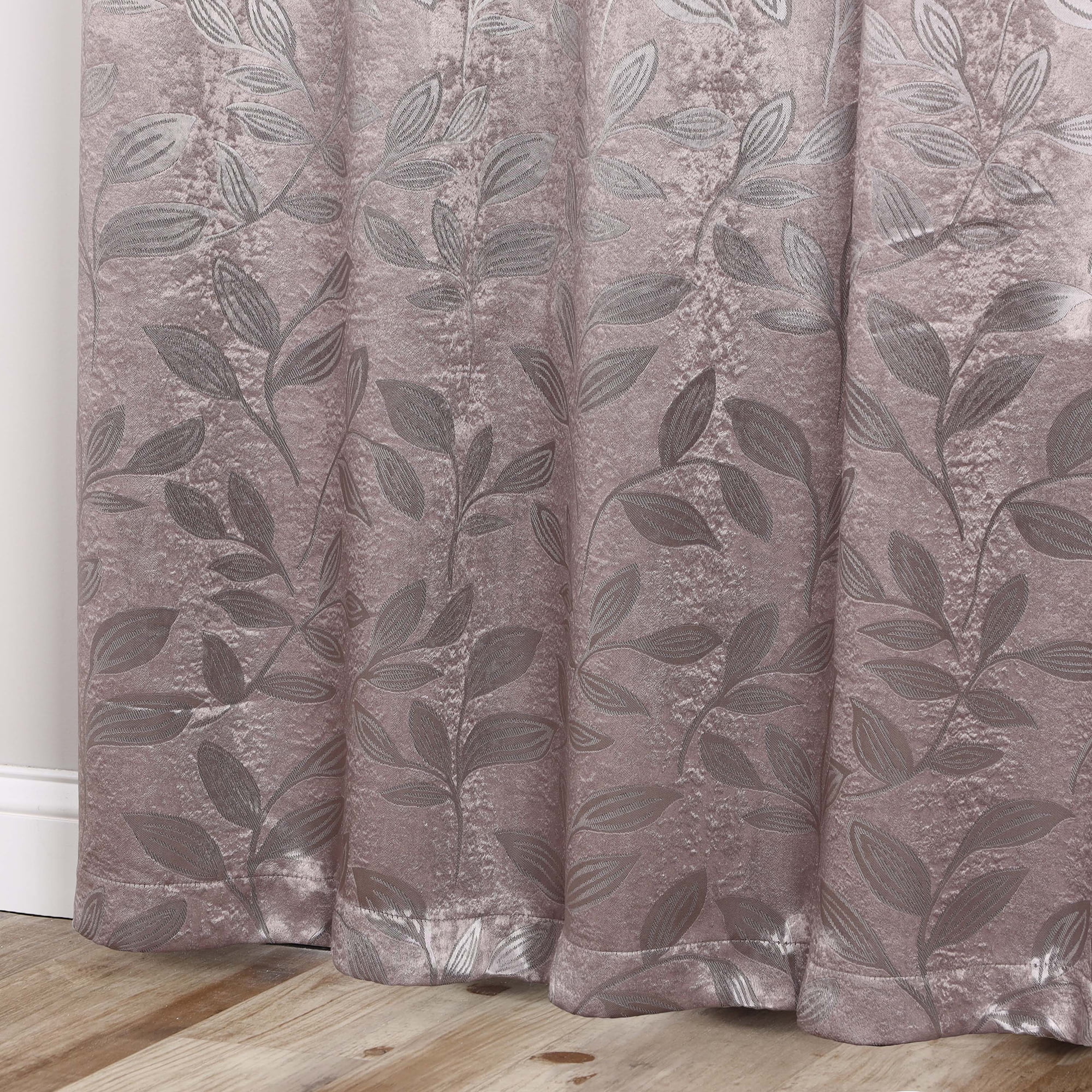 Superior Blackout Leaves Curtains Set of 2, Light Filtering Grommet Curtain Panel Set, Cappuccino-Brown, 46"W x 63"L